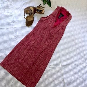 Pink tweed midi dress